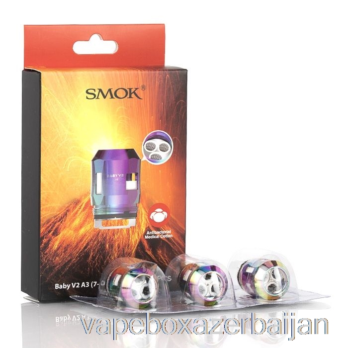 E-Juice Vape SMOK TFV8 Baby V2 Replacement Coils 0.15ohm Baby V2 A3 Triple Coils (Rainbow)